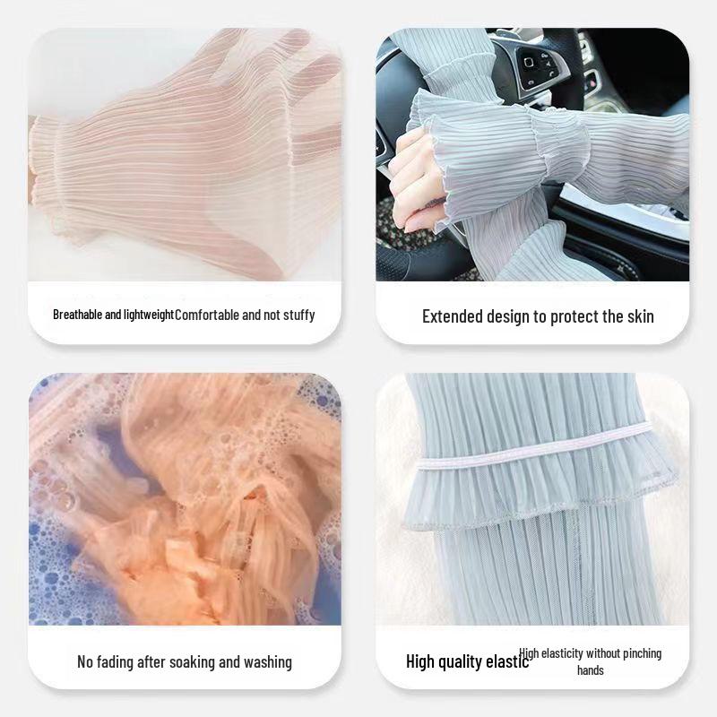 Женские солнцезащитные рукава - сетчатые нарукавники с защитой от ультрафиолета, кружевные нарукавники для летнего вождения