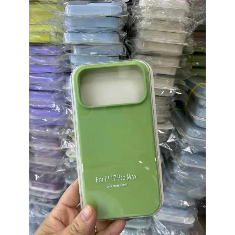 Стиль INS Конфетный Цвет Жидкий Силикон Ощущение Кожи Чехол Для iPhone 17 Pro Max 16 15 14 Защита Камеры Сенсорной Кнопки С Коробкой Противоударный Нескользящий Чехол