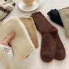 Плотные и флисовые плюшевые носки для женщин на осень и зиму, теплые напольные, носки до середины икры из норкового флиса для послеродового восстановления зимой