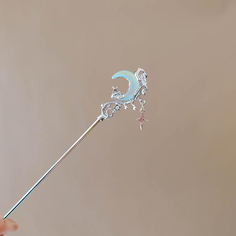 Заколка для волос с кисточкой из лунного камня: Элегантный аксессуар в древнем стиле для женщин