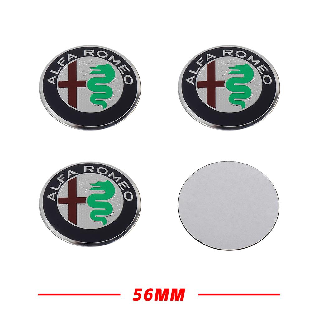 4PCS 56MM Car Wheel Center Hub Caps Stickers Auto Exterior Accessories For Alfa Romeo Giulia Stelvio Giulietta 156  Mito Brer