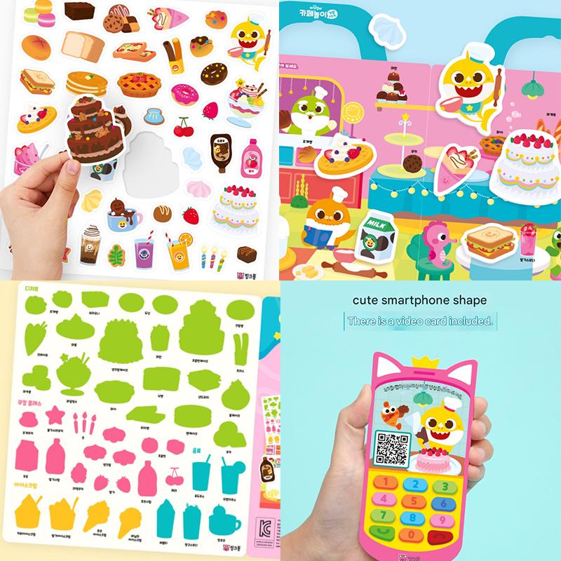 Made In Korea, KC-Certified – Pinkfong Bag Sticker Set (Café Play / Market Play) 3 Options