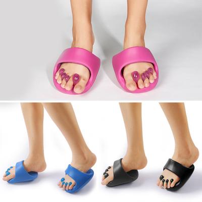 1 пара корректирующих тапочек с перекрывающимся разделителем для пальцев, летние мягкие EVA, домашние тапочки для массажа, мужские и женские, для похудения ног, полутапочки