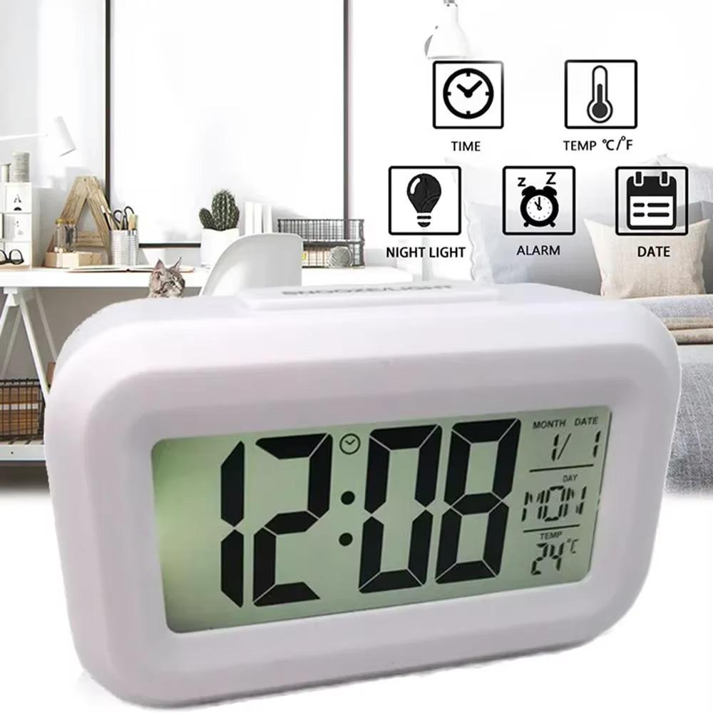 Led Light LED Digital Clock LCD Display Smart Digital Alarm Clock Bedside Table Clock  Home Decor