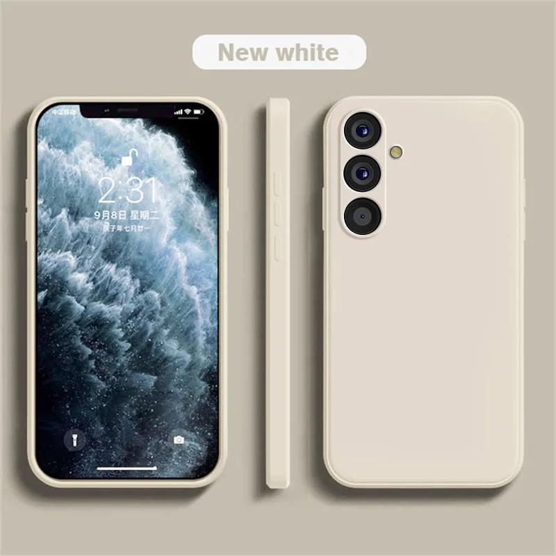Для Samsung A54 5G чехол жидкий силиконовый протектор объектива камеры телефонные чехлы для Samsung Galaxy A54 A55 A15 5G мягкая задняя крышка