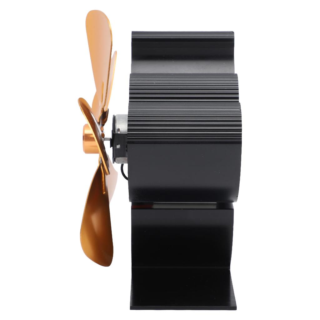 Тепловой вентилятор для печи из алюминиевого сплава с низким уровнем шума, устойчивый вентилятор для дровяной печи для камина, золото