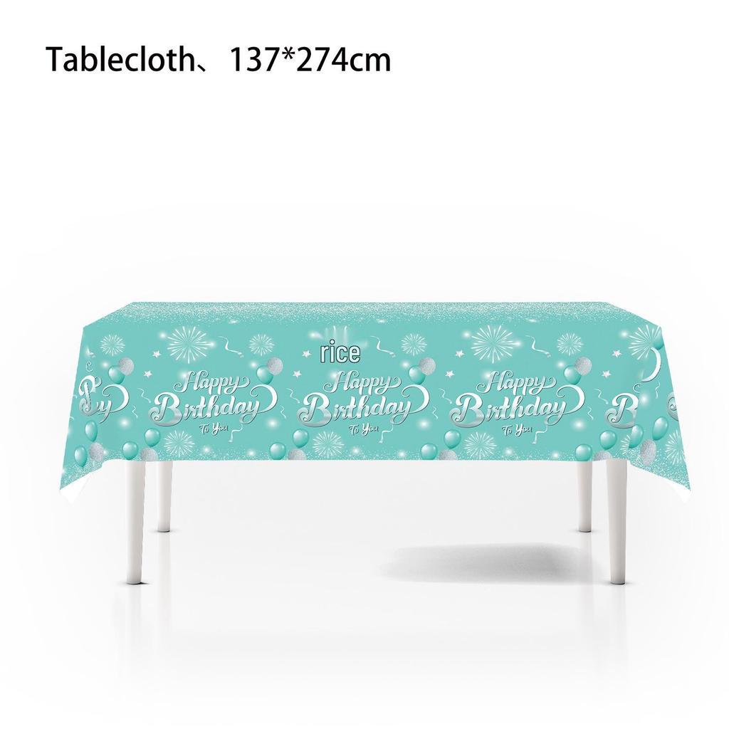 Украшения для вечеринки в честь дня рождения в цвете Тиффани: Бумажные тарелки, флажки и салфетки