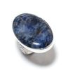 Содалит Драгоценный камень 925 Стерлинговое серебро Подарочное ювелирное изделие Кольцо Размер 7