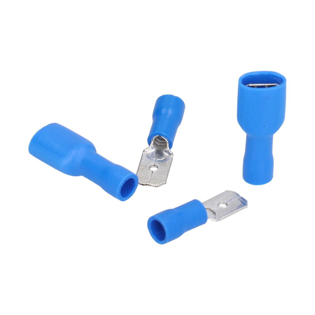 100 шт. плоских соединителей «папа-мама» с изолированной клеммой 16‑14 AWG, набор аксессуаров, синий