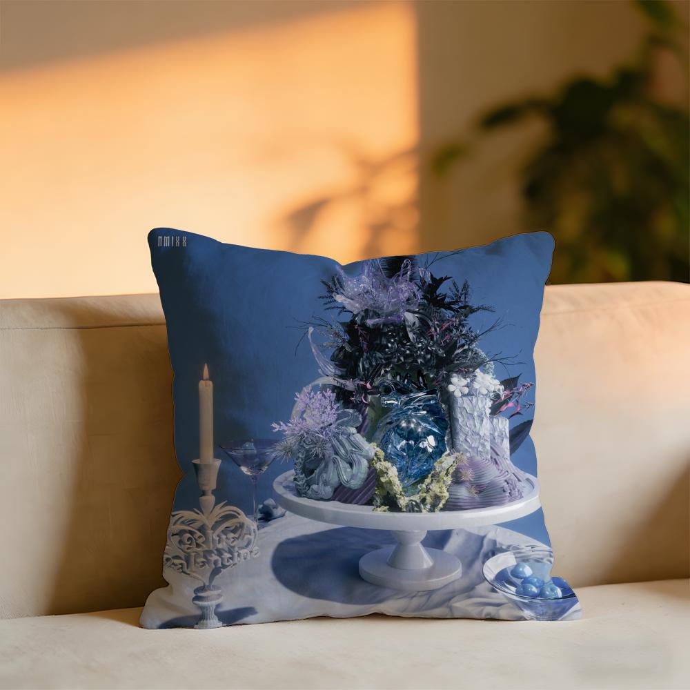 Korea Nmixx Girls Group Album Cushion Cover Cozy Velvet Throw PillowSoft Warm Cushion For Sofa Bed