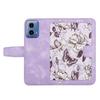 For Motorola Moto G 5G (2024) Case Flower Pattern PU Leather Phone Cover with Card Holder