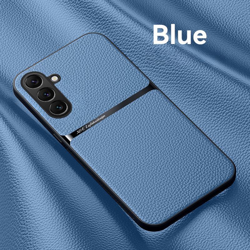 Чехол для телефона Samsung Galaxy A37 Задняя часть Силиконовая рамка Ударопрочный Магнитный держатель для автомобиля Кожа Тонкие линии Противоударная задняя крышка