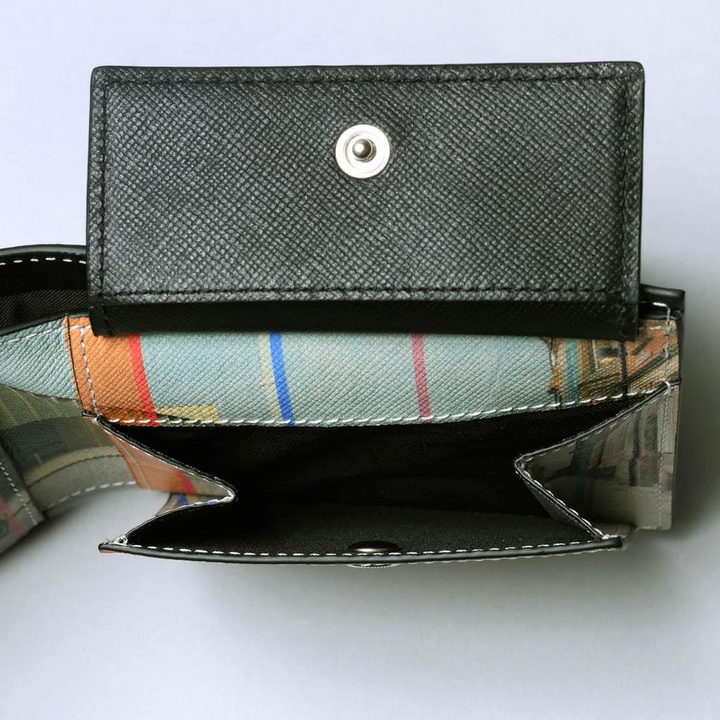 Мужской разноцветный кожаный кошелек Paul Smith с принтом 79 LMINNC, бифолд (M1A4833)