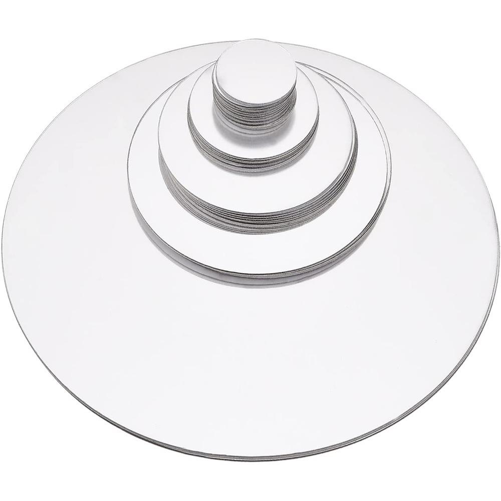 32Pcs Silver 3D Mirror Wall Sticker Circle Home Background Decoration Mirror Decals Living Room