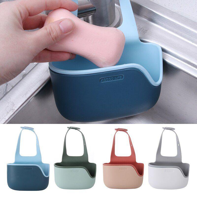 Регулируемый держатель для раковины, подставка для мыла и губки, сушилка с прочной двухслойной конструкцией