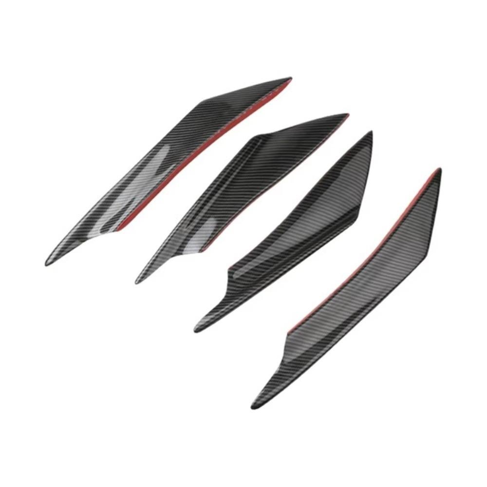 4Pcs EVO Style Car Front Bumper Canards Body Modification Bumper Fins Gear Shifter Upgrade