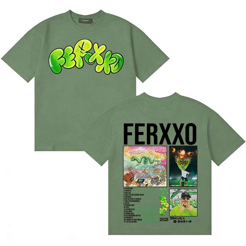 Singer Feid FERXXO CALIPSIS Concert Merch Tshirt Unisex Women Summer T Shirt Teenagers Cotton Oversized Crewneck Tshirt Streetwear
