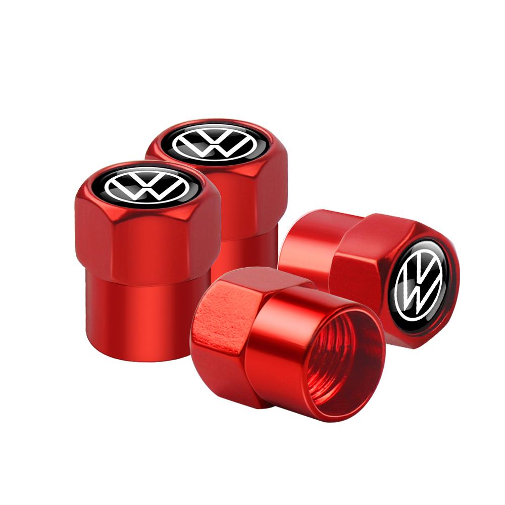 HIJK1 For Volkswagen Tiguan VW GTI TOURAN GOLF 6 POLO motion MK6 Rline 4PC 3D Metal Alloy Wheel Tire Valve Caps Car Styling Valve Cap