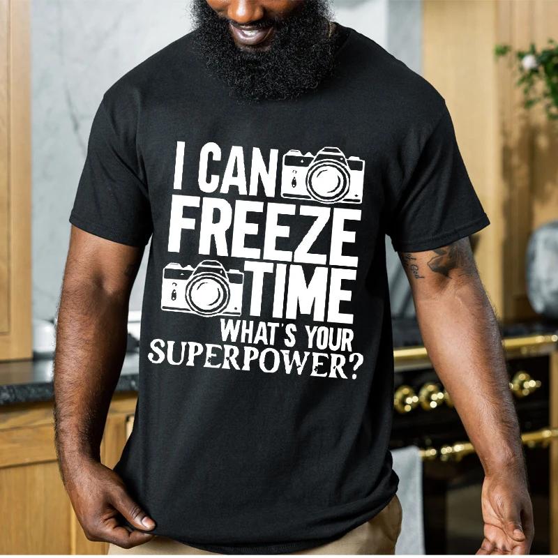 Футболка с принтом для фотографа Футболки с коротким рукавом Футболки в стиле хип-хоп Уличная одежда Большие футболки Топы для операторов Мужская одежда