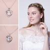 S925 Silver Women's Simple Ins Heart-shaped Synthetic Opal Fashion Necklace Jewelry
