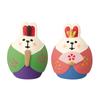 Decore Corporation concombre Упитанный кролик цыпленок зеленый/розовый Размер: Цыпленок-самец: приблизительно. W3.2 D3.2 H4.3/самка цыпленка: приблизительно. W3.3 D3 H4.3 ZMM-38503L
