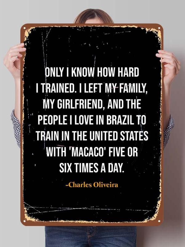 Металлические таблички с изображением боксера Чарльза Оливейры для украшения игровой комнаты, изготовленные на заказ, жестяные таблички с боксерским постером для декора стен, винтажные металлические таблички.