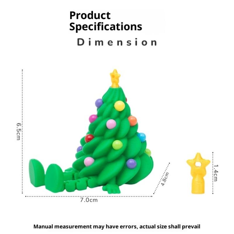 Милые настольные украшения на Рождество, напечатанные на 3D-принтере, Рождественские елки с красочными соединениями и подвижными формами, Рождественский подарок, украшения