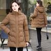 Хлопковая одежда женская средней длины и длинная зимняя новая приталенная и тонкая утолщенная корейская версия куртка с капюшоном