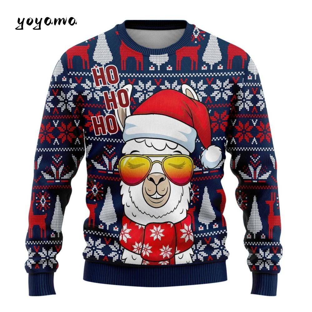 Y2k Clothes 3D Printed Ugly Xmas Sweatshirts Merry Christmas Graphic Sweatshirts Reindeer Unisex Pullover Fashion Y2k Sweatshirt