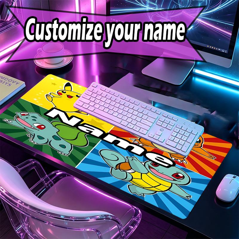 Custom Name Personalized Anime Pattern Mousepad, Laptop PC Desk Mat, Decorative Desk Mat for Home Keyboard Pad Gift