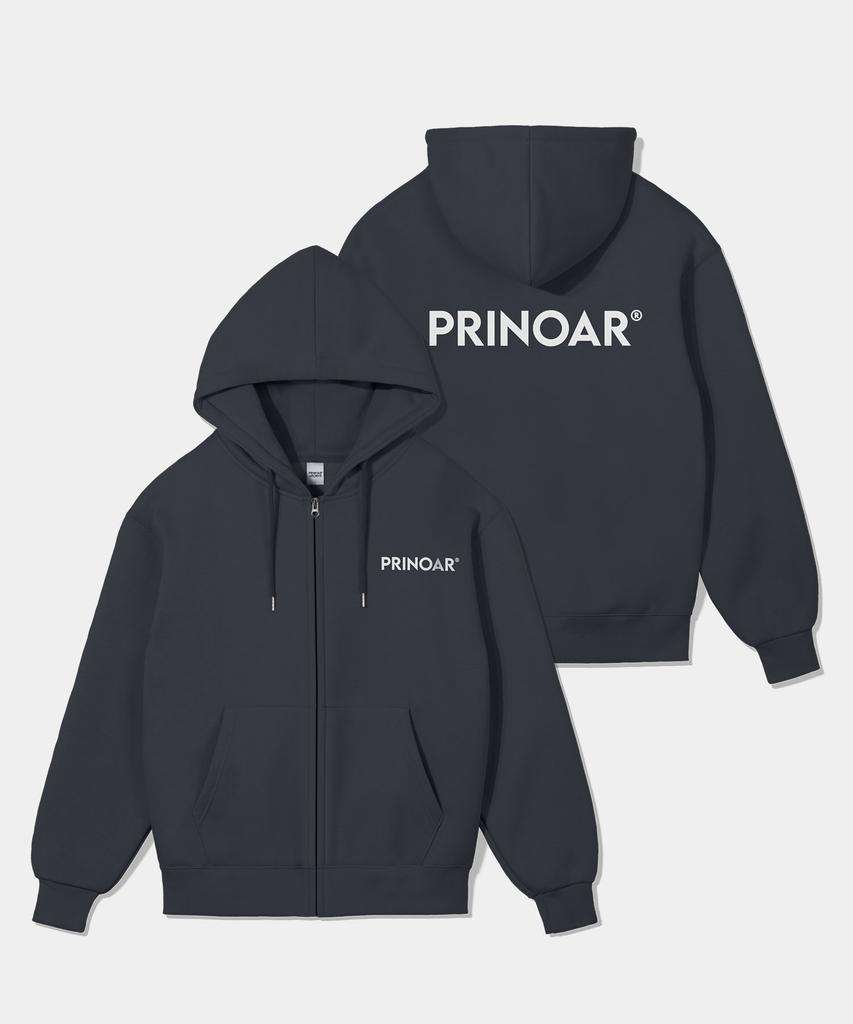 Толстовка с молнией и логотипом Prinoar - Пепельный