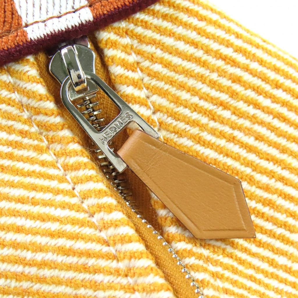 Pristine HERMES Handbag BRIDE A BLACK GM OC Serie Button H Logo Pouch Orange Used