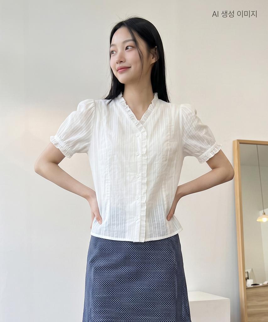 ROEM хлопковая блузка с оборками и коротким рукавом Rmblg25Rt7