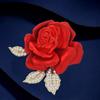 Premium Red Rose Brooch, High-End Women'S Pin, Suit Coat Accessories, Wedding Corsage Accessories