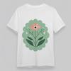 Women's Plus Size Comfortable Classic T-Shirt Orange White Flowers Graphic Tee