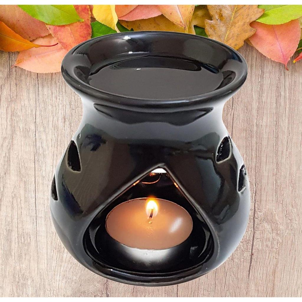 Керамическая аромалампа (Черный желтый) -Набор из 2