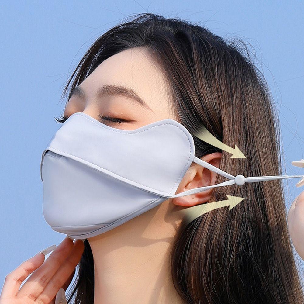 Nylon Ice Silk Mask Breathable Face Cover Scarf Fashion Sunscreen Face Mask