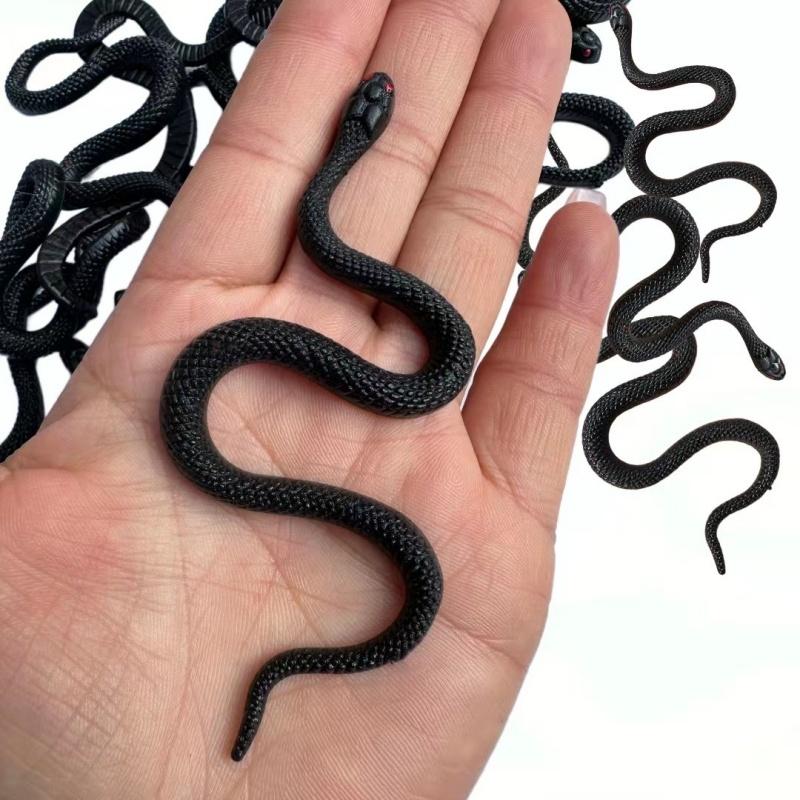 5-20Pcs Black Simulation Scare Soft Glue Snake for Halloween Ghost Day April Fools Day Horror Party Party Gift Decoration