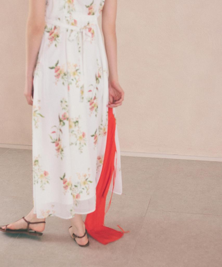 BODY Botanical Floral Camisole Dress x Coral Pink [PROPOTION DRESSING] [Pink / S]