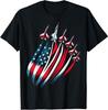 Patriotic USA Flag Fighter Jets Boys 4th of July T-Shirt