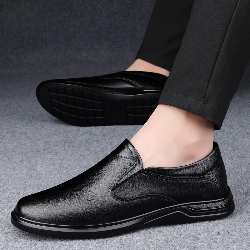 Мужская теплая зимняя обувь из натуральной кожи, деловые туфли, повседневные мягкие мужские деловые туфли, удобные нескользящие туфли для вождения