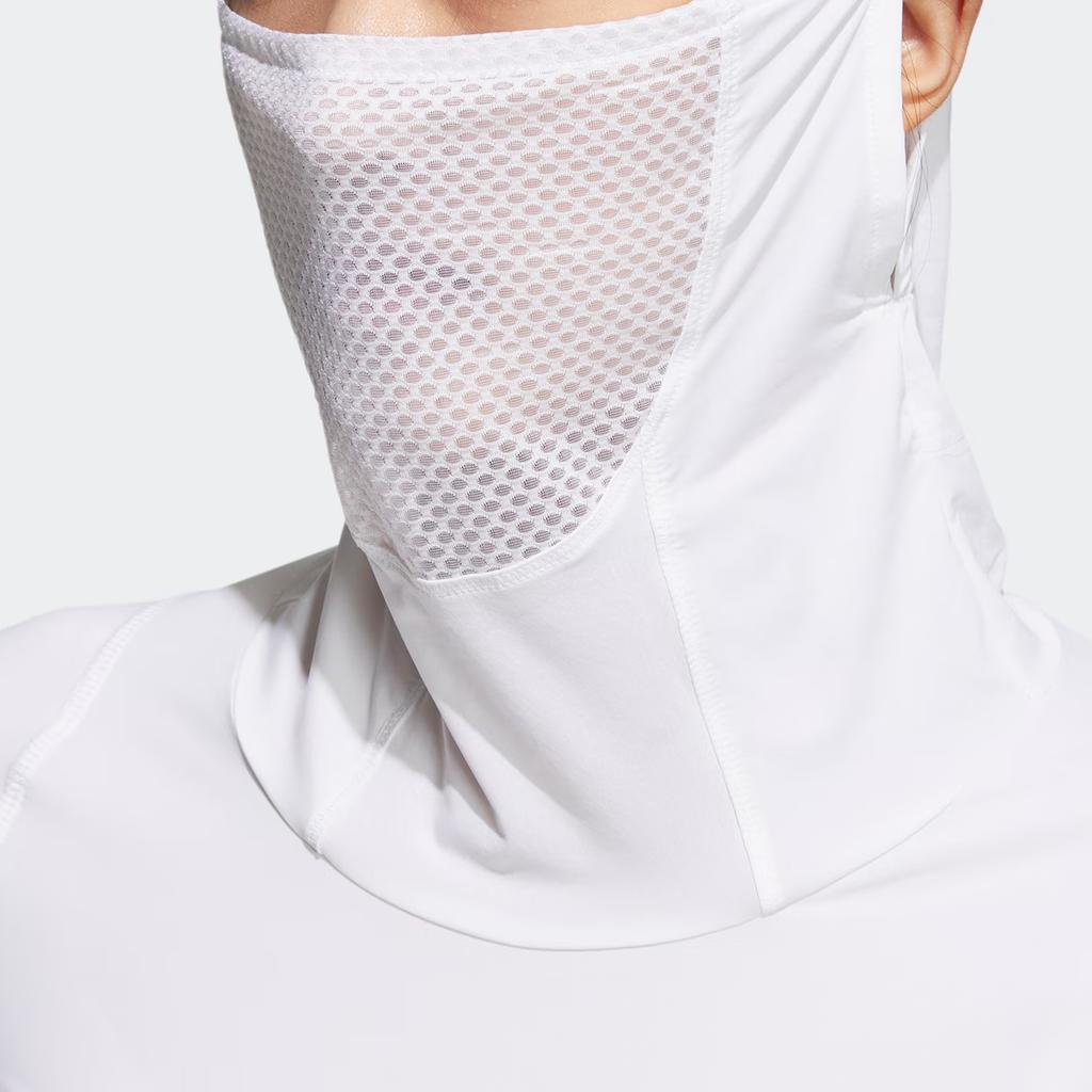 Adidas Однотонная футболка с высоким воротом и длинными рукавами для женщин, топы белого цвета HT0024