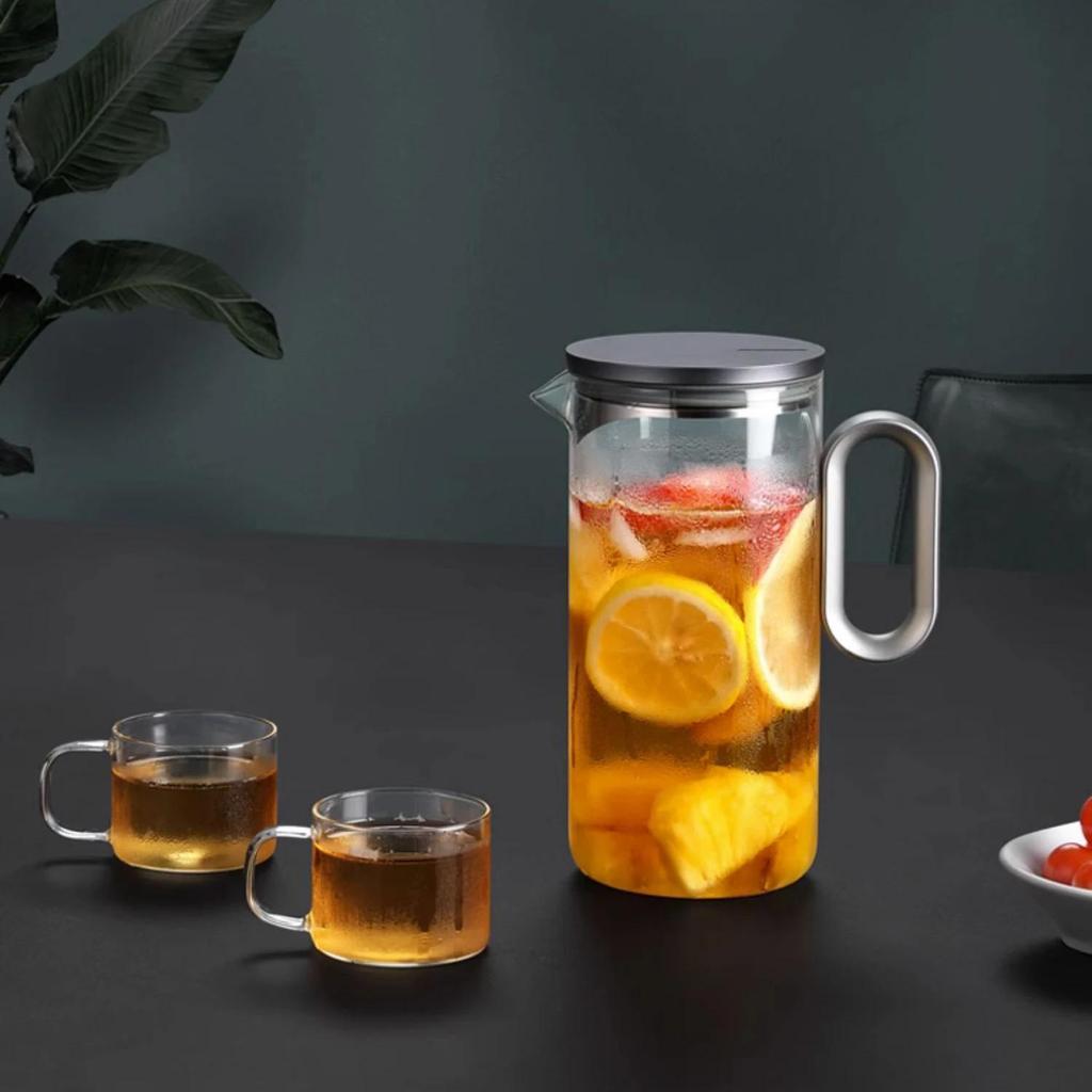 Samadoyo Heat-resistant Glass Tea Pot Aluminum Alloy Cup Lid Modern Tea Pot with Filter Screen Tea Pot Boiling Pot Tea Set 900ML