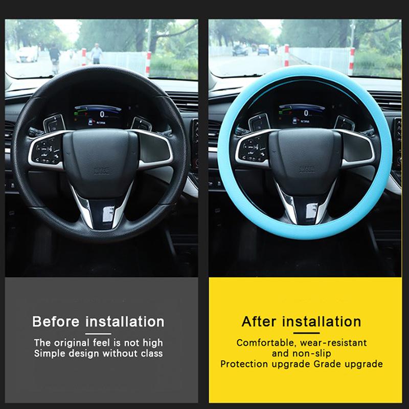 Автомобильный универсальный силиконовый чехол на руль, эластичный чехол для перчаток, текстура, мягкий, многоцветный, автоукрашение, аксессуары для поделок