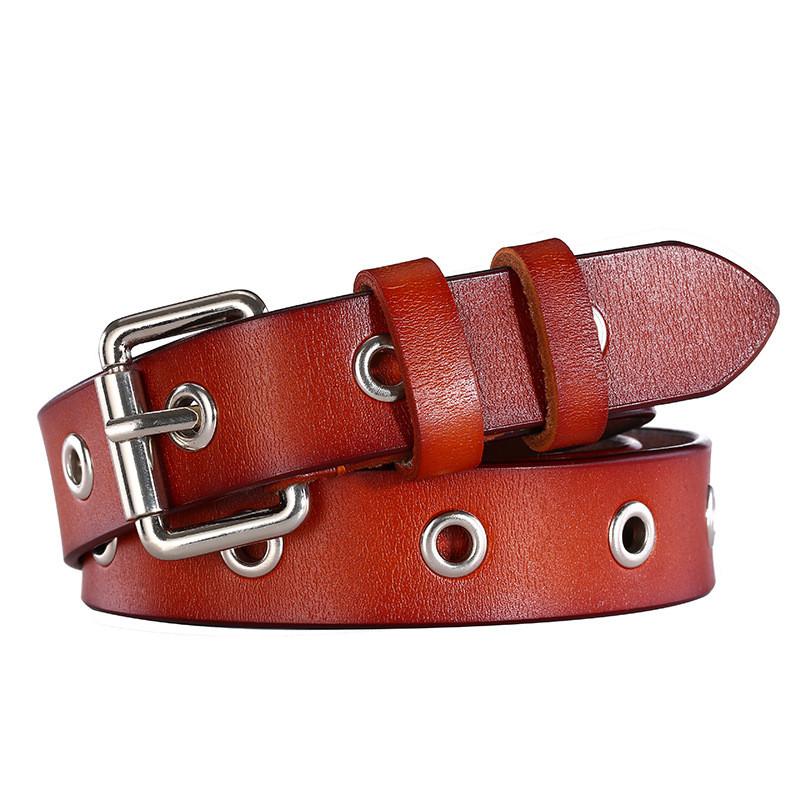 Wide Leather Twolayer Belt Women Vintage Circular Decoration Daily Wear Party
