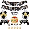 GAME ON Game-Themed Birthday Party Decoration Set: Banner, Foil Balloons, and Cake Topper Set