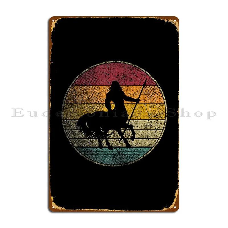 Centaur Mythical Mythology Folklore Vintage Retro Silhouette Metal Plaque Poster Customize Garage Club Bar Tin Sign Poster