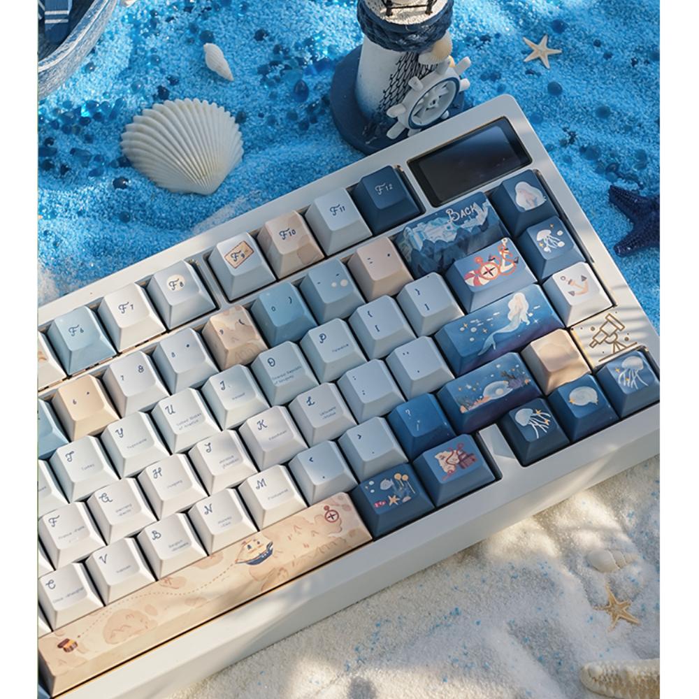 Navigation Chart Keycap Cherry Retro Ocean Pbt Blue Ocean Diy Keycaps Iso "L" - Shaped Enter Key Split Space Alice 138Key Keycap