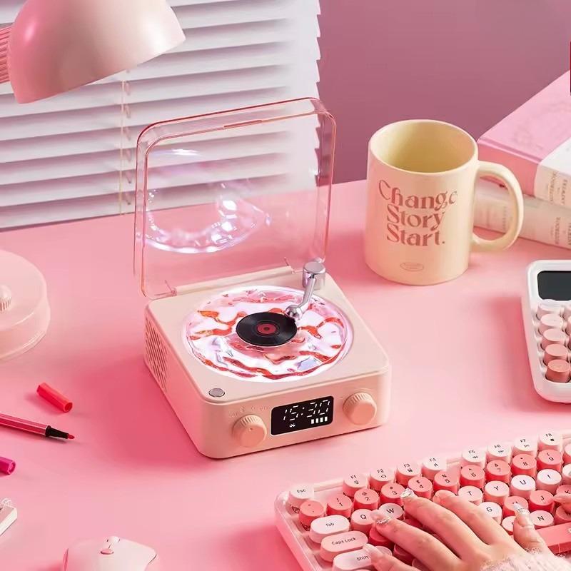 Ретро проигрыватель с белым шумом, беспроводной Bluetooth, проигрыватель виниловых пластинок, стерео звук, RGB проекционный ламповый эффект