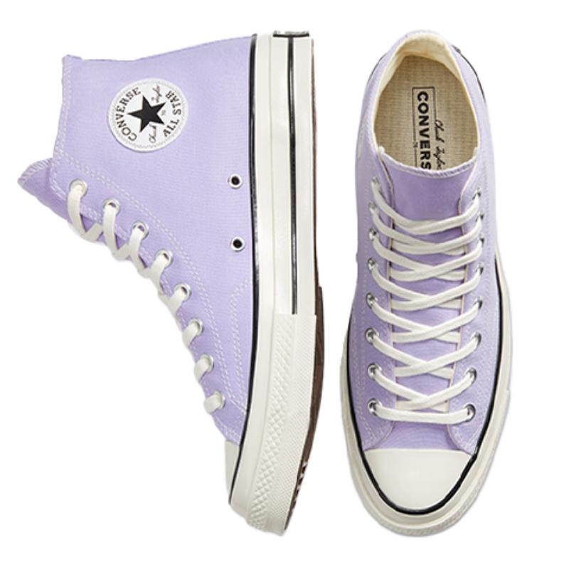 Converse 1970-е Chuck Taylor All Star Модные Повседневные Универсальные Высокие парусиновые кеды Унисекс Цвет Таро Фиолетовый